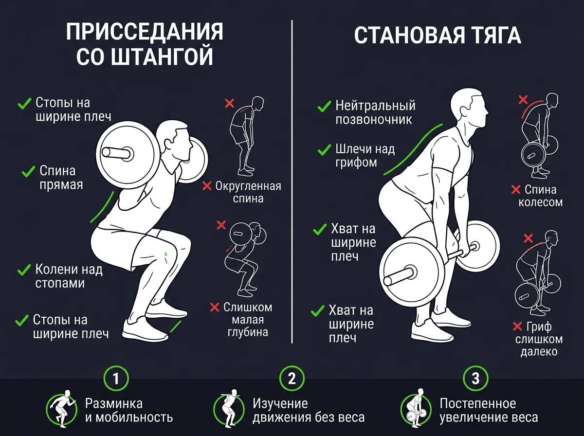 Базовые упражнения в зале: список и техника для начинающих
