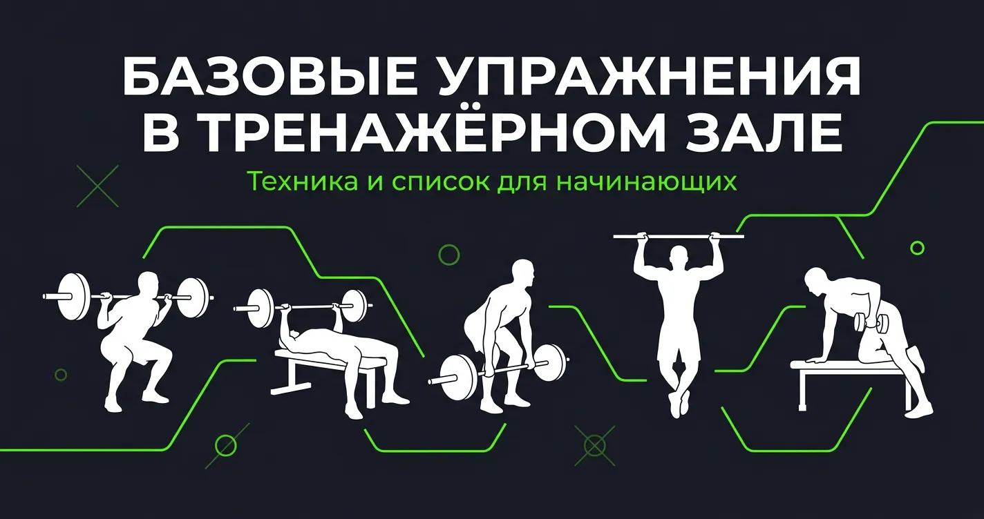 Базовые упражнения в тренажёрном зале — список и техника