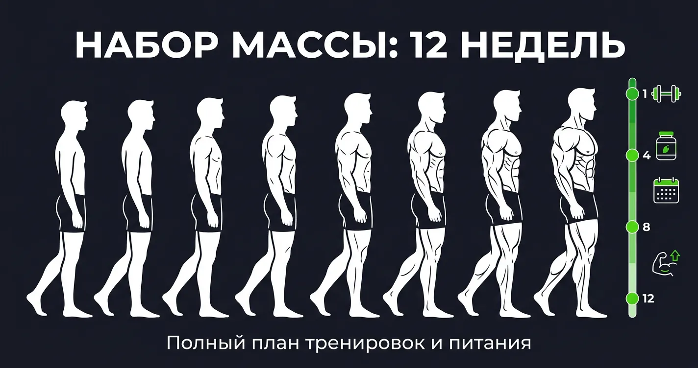 Программа тренировок на набор массы: план на 12 недель